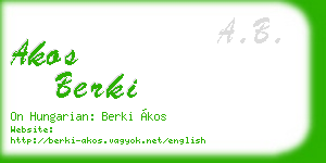 akos berki business card