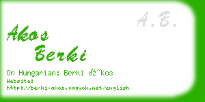 akos berki business card